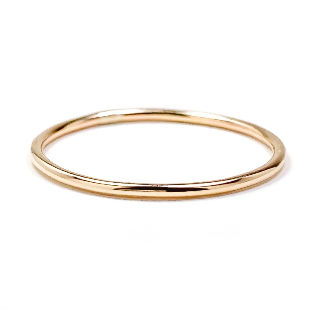 1.2mm- 14k Yellow Gold filled Smooth finish ring band, dainty everyday ring band
